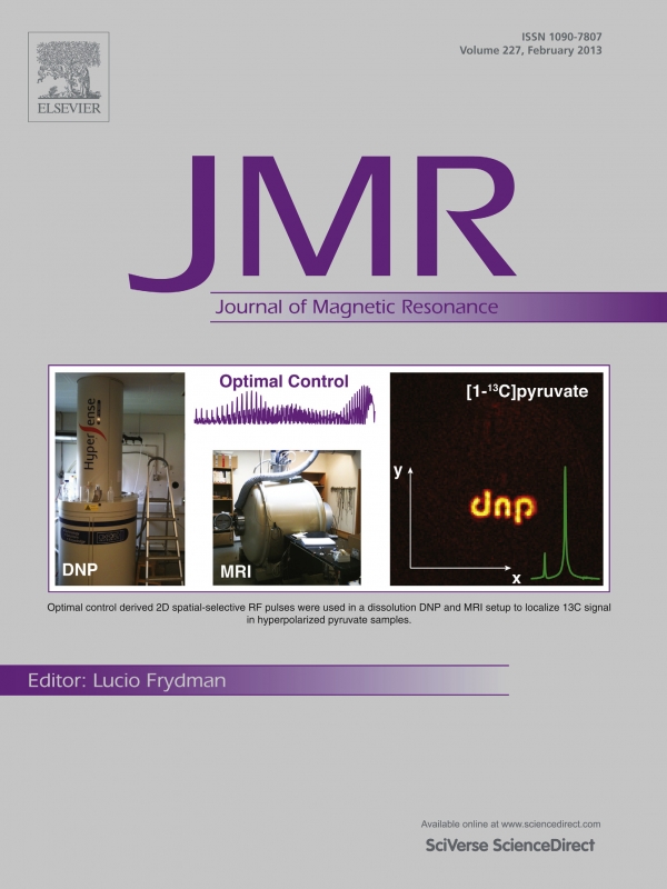 The cover page of Journal of Magnetic Resonance features work performed at the DRCMR