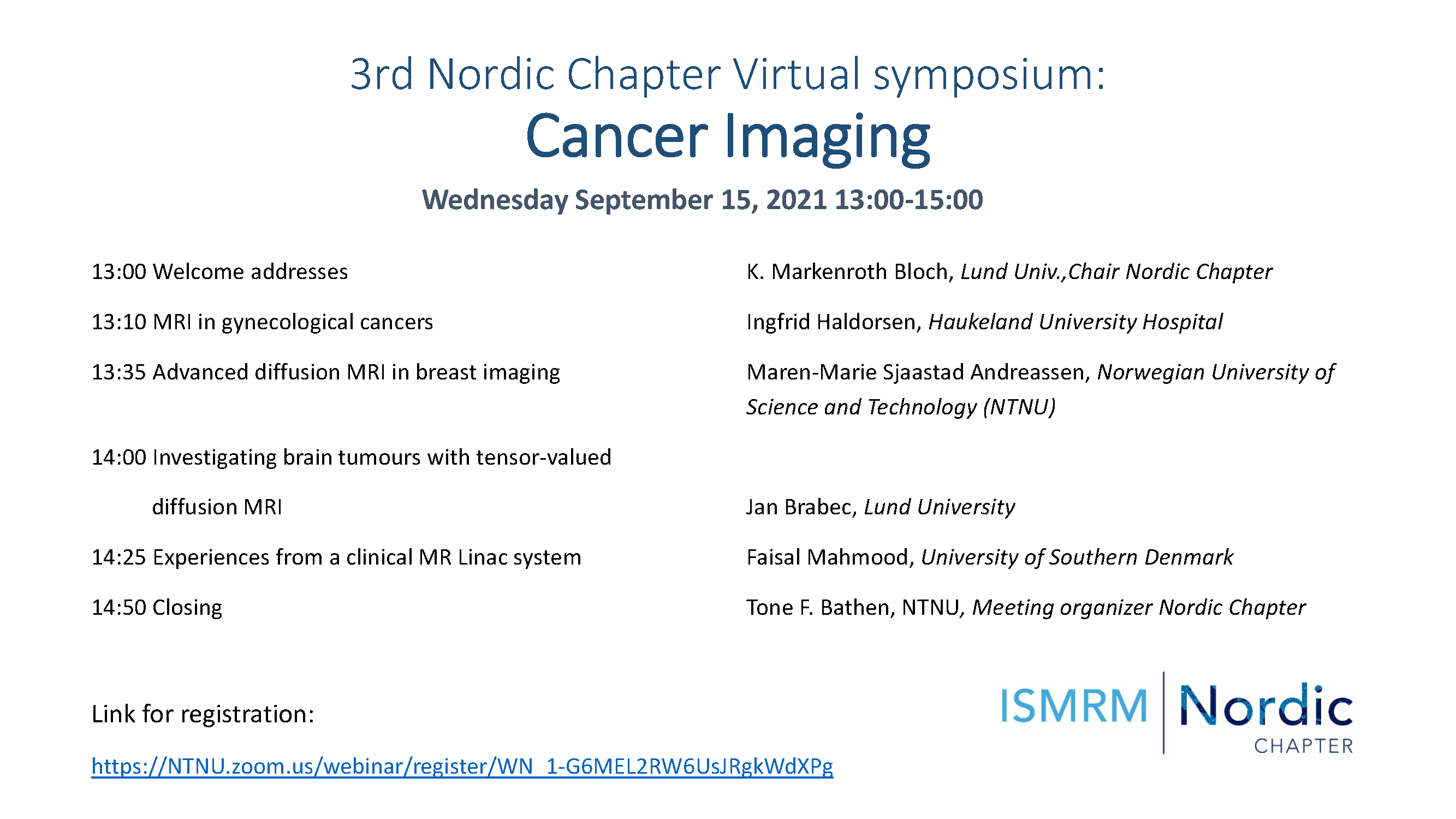 3rd ISMRM Nordic Chapter Virtual symposium final